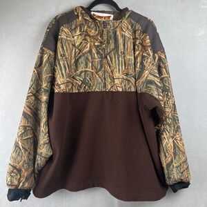 Gamehide Mens 3X Mossy Oak Shadow Grass Camo Fleece 1/4 Zip Pullover Jacket Hunt